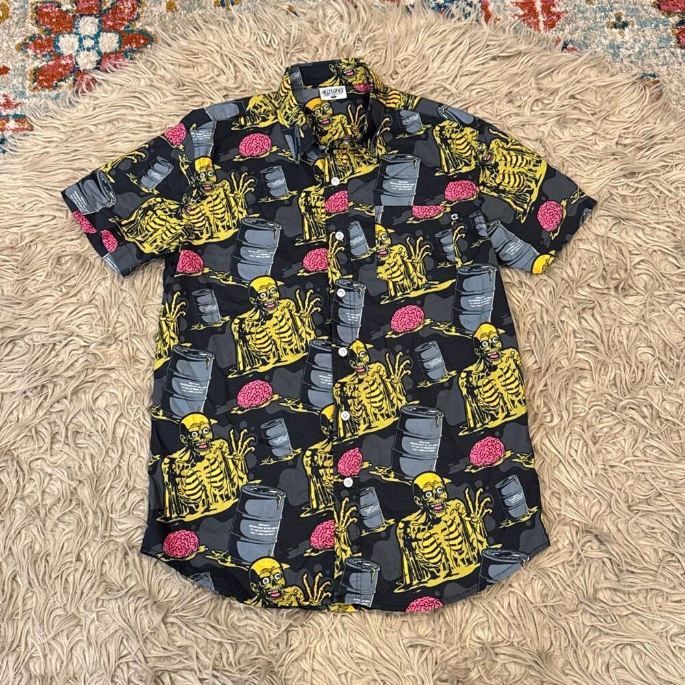 Halloween Creepy Co Mens Small Tarman Spooky Halloween Button Up Shirt